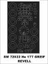 Montex 1/72 Canopy Frame Paint Mask He-177-5 Greif Revell
