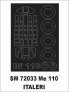 Montex 1/72 Bf-110G Canopy Frame Paint Mask Italeri
