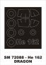 Montex 1/72 He-162 Canopy Frame Paint Mask Outside