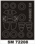Paint Mask Canopy Frame P-38 Lightning 1/72 Montex