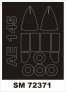 1/72 Aero 145 canopy frame paint masks outside for A-Model