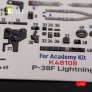 1/48 P-38F Lightning interior 3D decal for Academy image 4