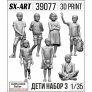 SX-ART Figurine Bambini Ragazze 1/35 Set 7 pezzi