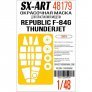 1/48 Republic F-84G Thunderjet Painting mask for Tamiya