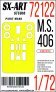 1/72 Paint mask M.S.406