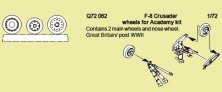 1/72 Vought F-8 Crusader wheels
