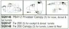 1/72  FW 200 Vacuform Canopy. 5 pieces: cockpit & dorsal turrets