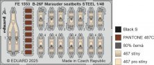 1/48 B-26F Marauder seatbelts STEEL for ICM