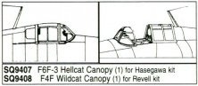 1/32 F6F-3 Hellcat Canopy. 1 piece, for Hasegawa kit