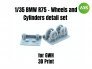 1/35 Bmw R75 Wheels and Cylinders detail set for Great Wall