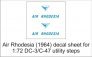 1/72 Air Rhodesia-64 decal sheet DC-3 utility steps