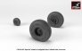 1/48 Boeing AH-64 Apache wheels with weighted tires, spoked hubs