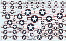 Insignes US Star and Bar 1943 bordure rouge 1/72 Insignes US Star and Bar 1943 bordure rouge 1/72