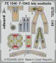 1/48 F-104G late seatbelts STEEL colour photoetched set
