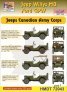 1/72 Decals Jeep Willys MB/Ford GPW Canadian Army Corps 1
