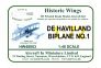 1/48 De Havilland Biplane No.1
