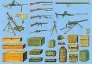 1/35 Allied WWII Guns, Rifles, Mortars, packs, helmets, boxes et