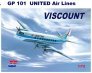 1/72 Vickers Viscount 700 with decals for United Air Lines