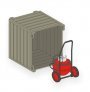 Wheeled fire extinguisher Pg 50 1/72 with transport container