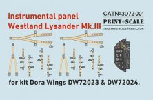 Print Scale 1/72 Westland Lysander Mk.III Panneau instruments Print Scale 1/72 Westland Lysander Mk.III Panneau instruments
