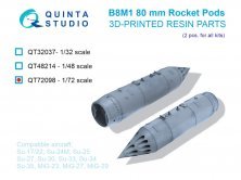 Quinta Studio Pods Roquettes B8M-1 80mm 1/72 (x2) Quinta Studio Pods Roquettes B8M-1 80mm 1/72 (x2)