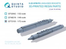 Quinta Studio Roquettes Non Guidées S-25-OFM-PU 1/72 Quinta Studio Roquettes Non Guidées S-25-OFM-PU 1/72