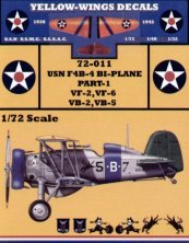 Yellow Wings F4B-4 Decals 1/72 Yellow Wings F4B-4 Decals 1/72